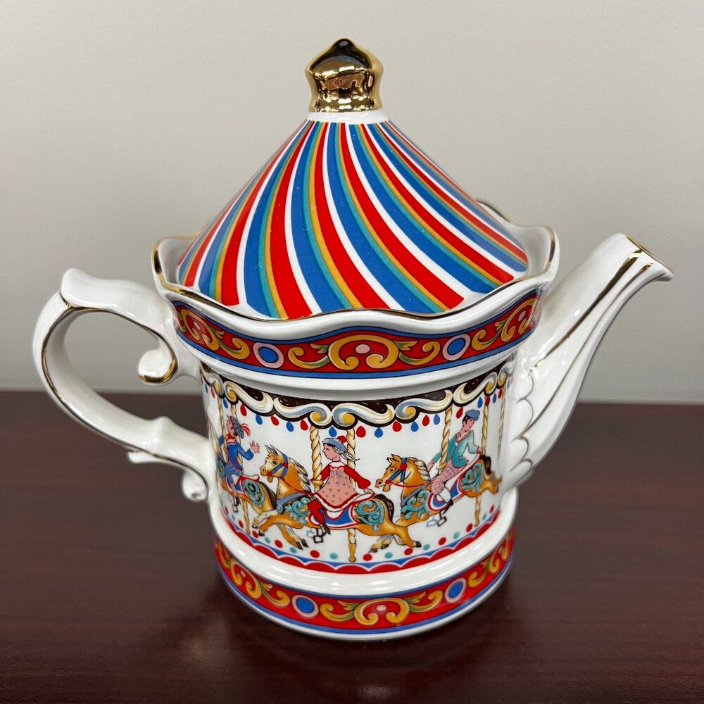 Sadler Edwardian Entertainments Carousel Des. 2005895 Porcelain Teapot